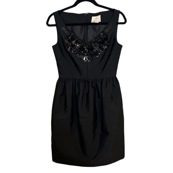 Kate Spade Black Cupcake Dress Embellished Neckline - Picture 8 of 16